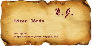 Mózer Jónás névjegykártya